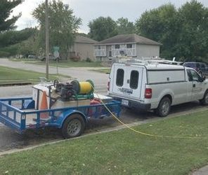 Exterminator truck parked